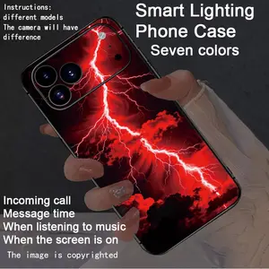 Colorful Voice Controlled Luminous, Lights Phone Case Compatible For iPhone17Air/17Pro/17promax/16promax/15promax/14promax/13promax/12promax/11promax/XSmax/XR/X