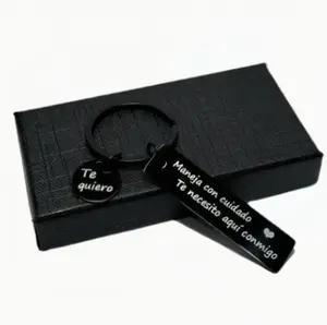 Personalized Drive Safe Keychain for Boyfriend - Custom Engraved Black Stainless Steel Bar - Meaningful Birthday & Valentine's Day Gift - Drive Safe I Need You Here with Me