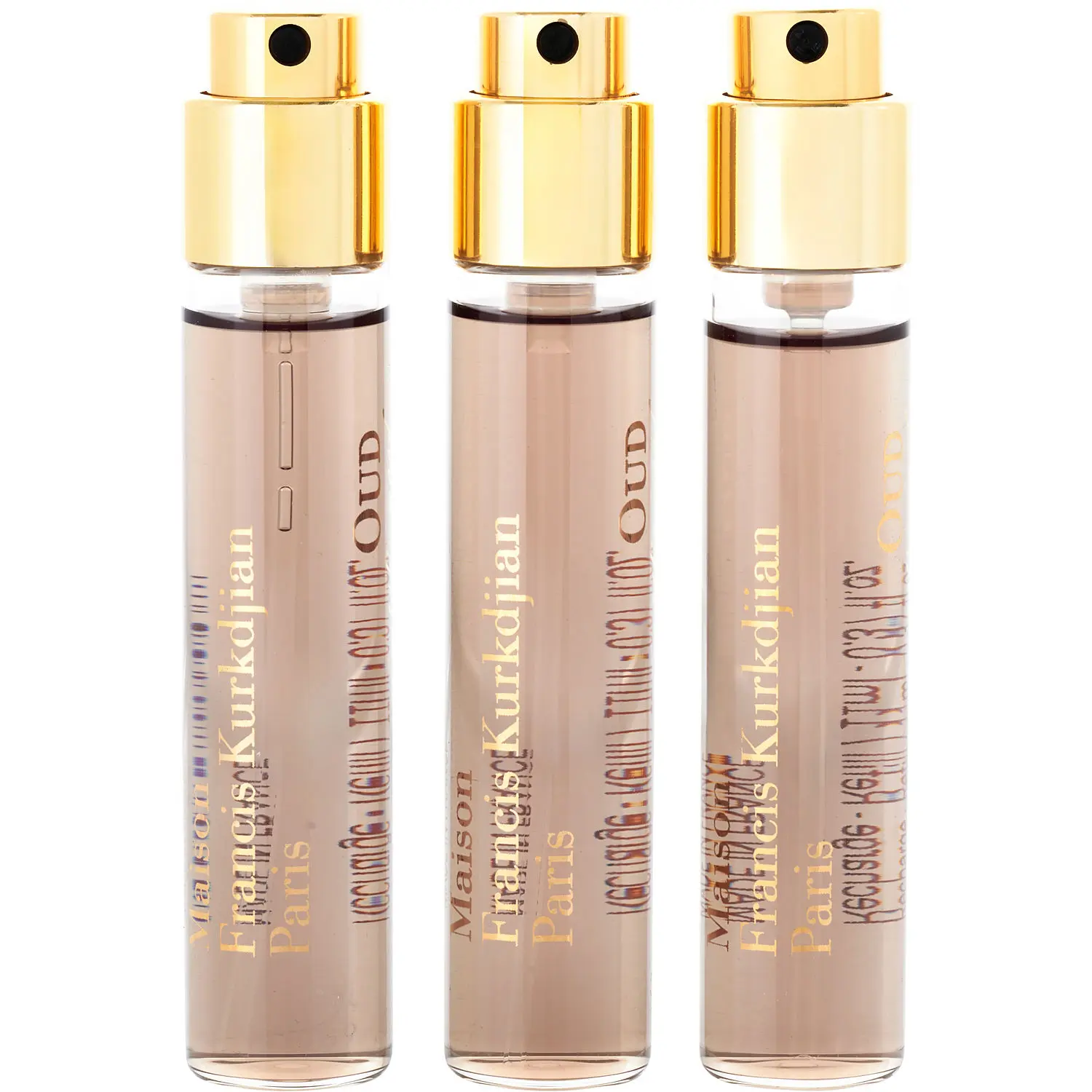 Maison Francis Kurkdjian Oud Satin Mood Set-Eau De Parfum Refill Spray 3 X 0.37 Oz (Travel Size) For Women