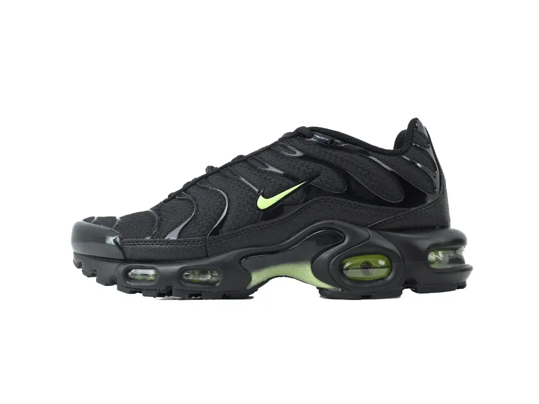 new unopened black lime green mesh upper air cushion street sneakers lightweight breathable upper shock absorbing midsole hip hop daily wear shoes for men women