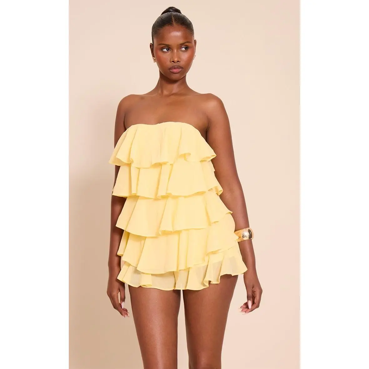 Chiffon Bandeau Frill Playsuit