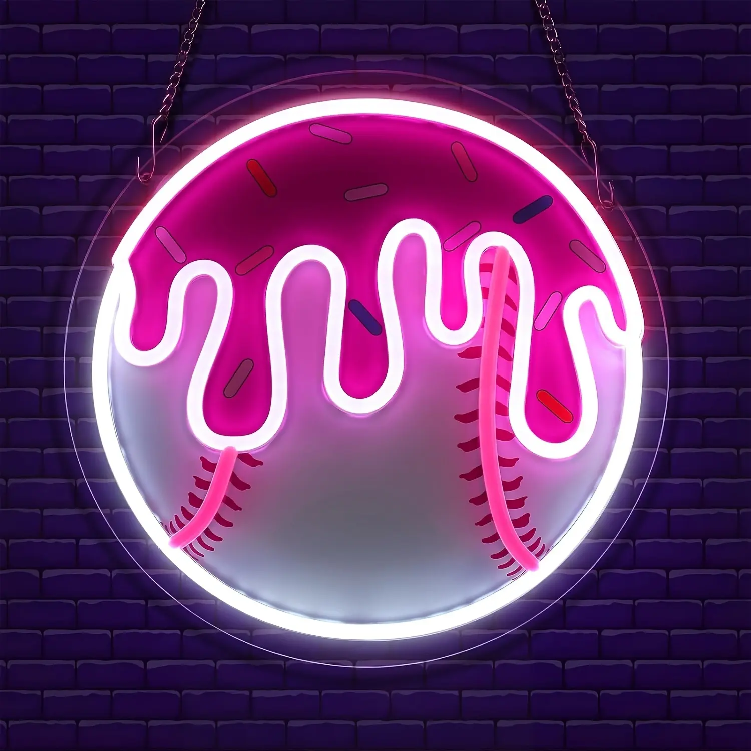 Baseball Drip-style Neon Sign, Adjustable Brightness Baseball Drip-style LED Gifts, USB-powered Wall Decorative Lamp, Sports Gifts Suitable For Men, Suitable For Cave Clubs AndDormitories