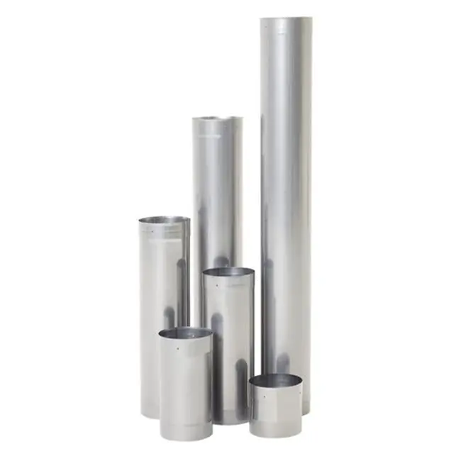 7x36 in. Rigid 316L Stainless Steel Chimney Liner with Adapters for Pumps, Plumbing Pipes, and Fittings