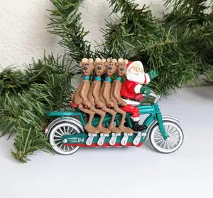 Vintage Hallmark Cheery Cyclists Christmas Ornament
