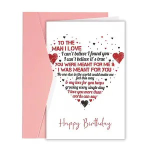 1PC Husband Birthday Card, Sweet Card For Him, Men, Boyfriend - Size 5x7 inch Folded Card include Envelope, Sticker - Blank Inside - Funny, Unique & Humorous Birthday Gifts