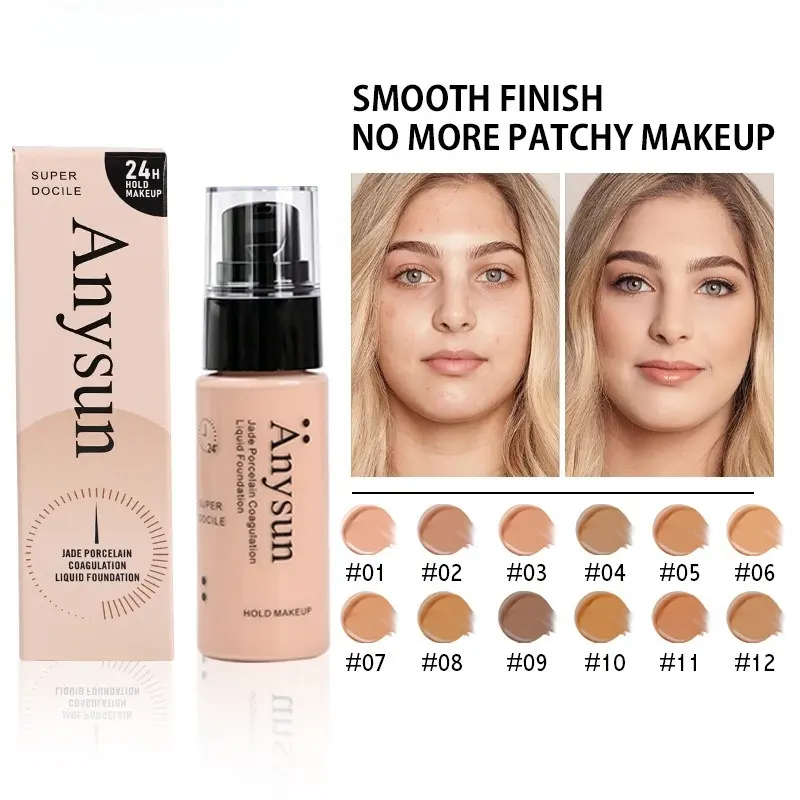Lightweight Matte Liquid Foundation, Evens Skin Tone, Oil-Controlling & Brightening, Long-Lasting Transfer-Resistant, Moisturizing Formula for Flawless Base Makeup