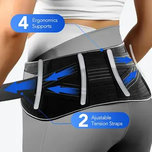 Adjustable Sacroiliac Hip Belt for Women & Men - Ergonomic Pelvic & Lower Back Support with 2 Tension Straps, Breathable Fabric & Closure for Sports Injury Recovery, Posture Correction, Physical Relax, Secure Fit Accessory Black Healthcare Tool Braces