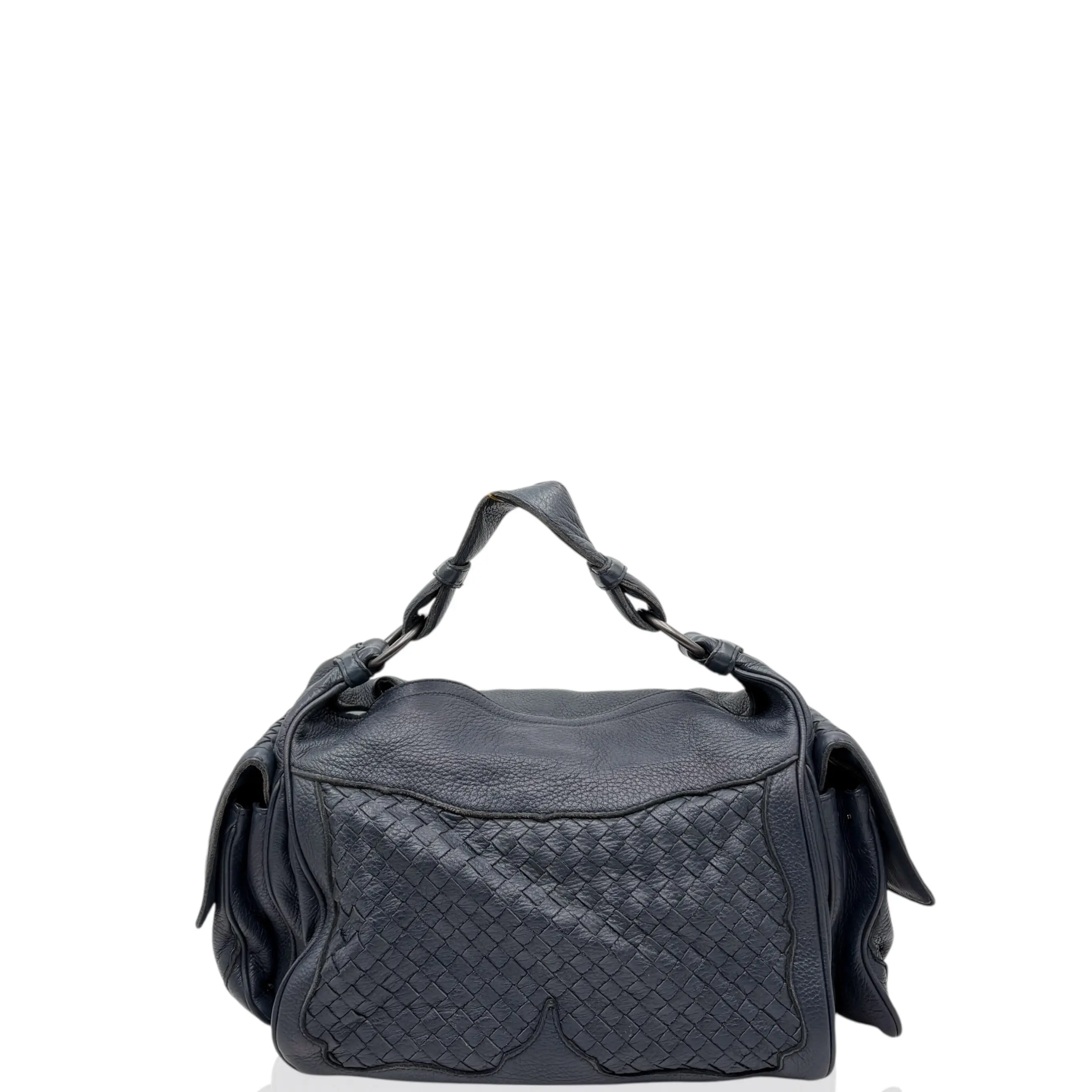 Pre-owned BOTTEGA VENETA Leather Shoulder Bags Hobo Intrecciato Nappa Blue (fu031126c3)