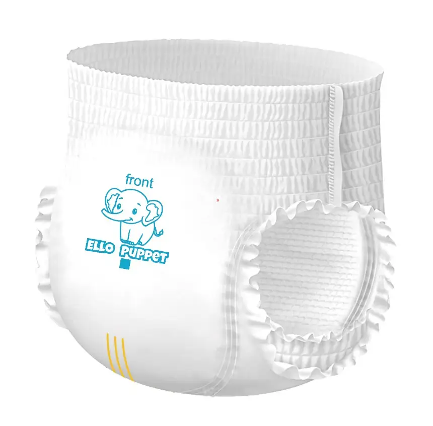 Ello Puppet 7 Layers Training Diapers - Chlorine-Free, Hypoallergenic, Comfortable Fit, Leak Protection, 100 Count, Unisex, 100g