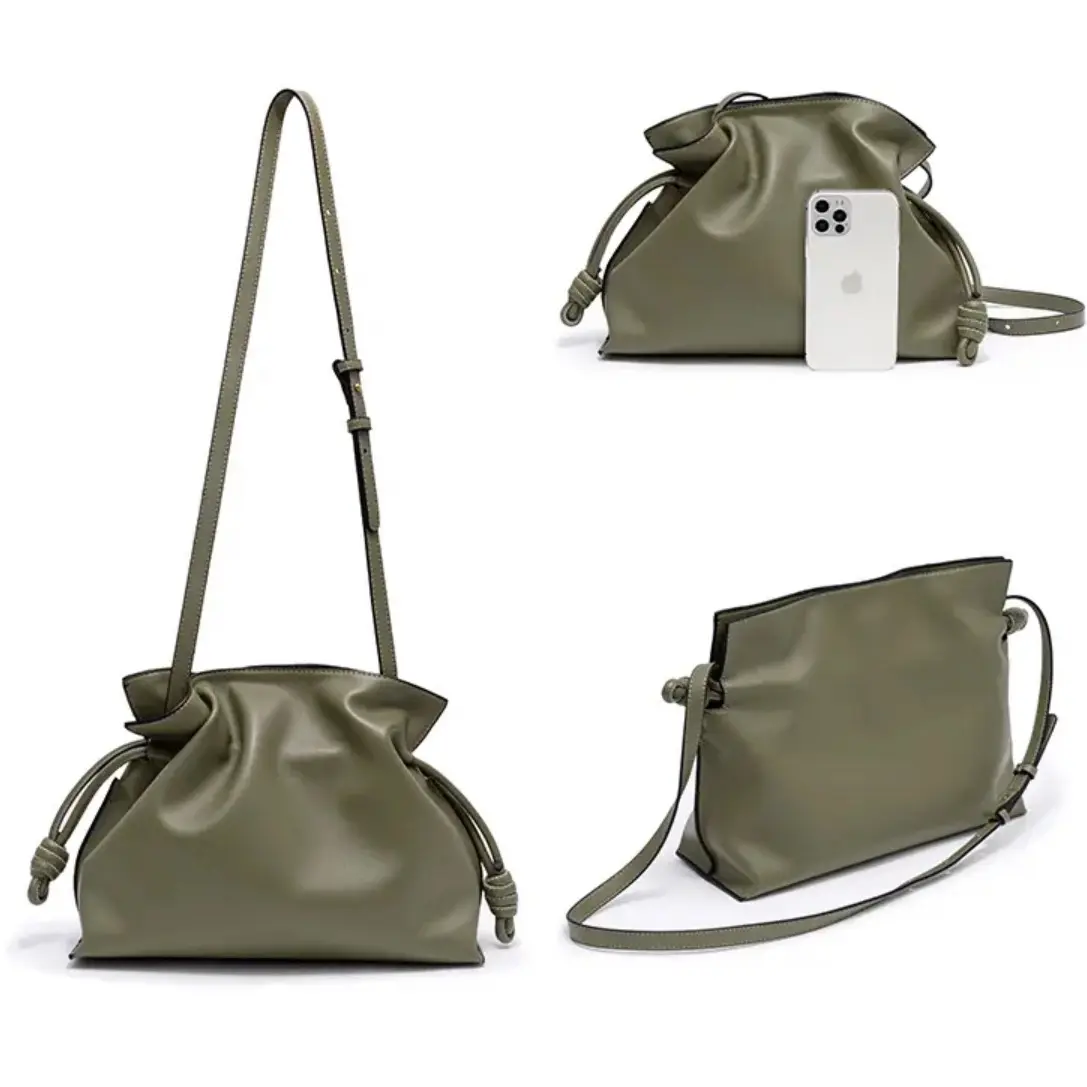 Valentina Leather Cowhide Crossbody Shoulder Bag with Adjustable Strap