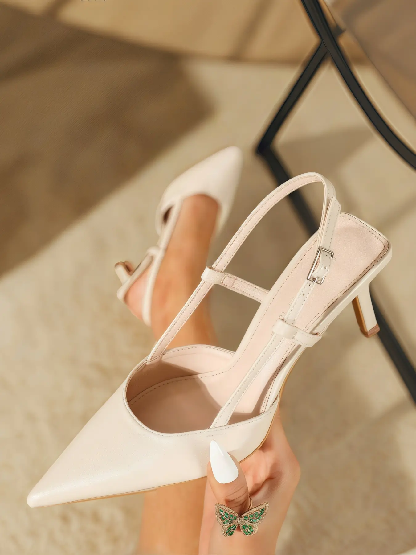 Women's New Fashion Classic Back Zipper Pointed Toe Low Cut Slim Heel High Heels, Elegant PU Leather Shoes for All Seasons, High Heel Sandals, Heeled Sandals