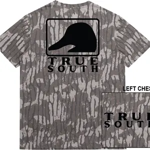True South Duck - Riverbed Threads Short Sleeve Camo T-Shirt Lowland Color Casual Wear
