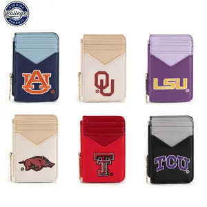 NCAA Slim Wallet for Men and Women with RFID Blocking & PU Leather Finish – Minimalist Front Pocket Card Holder, Multi-Compartment Compact Wallet for Game Day, Travel, Concerts, Work, School, Everyday Carry & Casual Gear 021