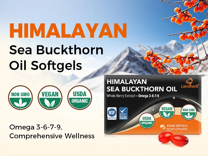 Clean Organic Sea Buckthorn Oil Supplement for Daily Family Wellness, Vegan Omega 7 Softgels with Omega 3 6 9, Whole Berry Botanical Formula, USDA Organic Plant Based Capsules for Everyday Nutrition Routine