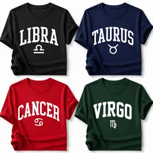 Zodiac Sign T-Shirt Libra Taurus Cancer Virgo Graphic Tee Unisex Casual Cotton Shirt Astrology Symbol Top Minimalist Aesthetic Streetwear Gift for Birthday Horoscope Lovers Trendy Outfit