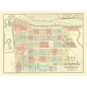 Map : Savannah, Georgia 1856
