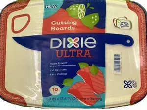 Dixie Ultra Disposable Paper Cutting Boards, 10-Count 10” x 13” Large Boards for Kitchen Meal Prep