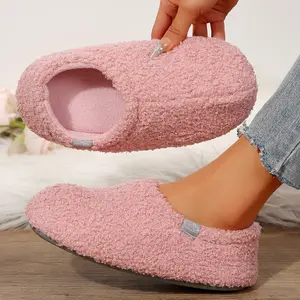Women's Fuzzy Slip-on Slippers Soft Comfy Memory Foam Indoor with Polar Fleece Lining House Shoes