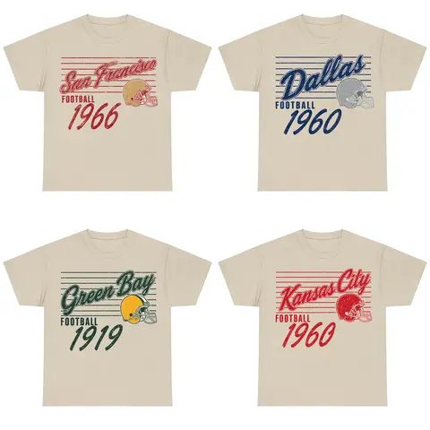 Vintage 90s All Teams Football Sand T Shirt, Retro 90s Game Day Crewneck for Men & Women, Soft Cotton Hometown Football Tee, Sport Graphic Menswear