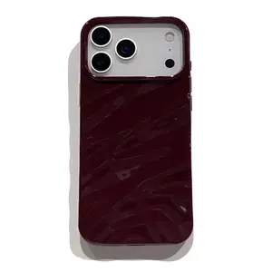 Candy Color Water Ripple Phone Case | Compatible with iPhone 17 Pro Max, 17 Air, 17 Pro, and 17 Solid Color 3D Pleated Protective Case Phone Cover Casing
