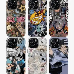 Soul Eater Phone Case Evans Crona Make Albam Black Star Tsubaki Death the Kid Manga Anime Case Suitable for iPhone 17-11 Pro Max/Plus and  Samsung Galaxy S23-25