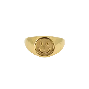 Happy Face Signet Ring