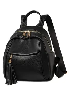 Women's Large Capacity PU Backpack, Casual Lightweight Small Shoulder Bag, Fashionable Korean Style Travel Bag, New Trendy Cross-Border Backpack