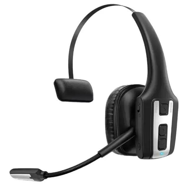DH19 Trucker Noise Cancelling Headphones - Wireless Over-Ear Headset with Dual Noise Cancelling Mic, Mute Button, 55H Playtime, IPX5 Waterproof, Circle Design, Plastic Build, for Truck Use, Cellphones, PC, Carton Package