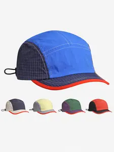 Men's Classic Five-Panel Quick-Dry Short Brim Soft Top Baseball Cap, Spring Summer Outdoor Functional Lightweight Breathable Hiking Running Hat Sports Cap, Outdoor Adjustable Cap