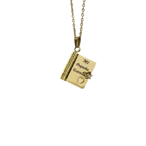 Engraved Book-Shaped Necklace for Daughter, "Mi Pequeña Estrella" (My Little Star) Costume Jewelry, Ideal Birthday or Graduation Gift, Book-Shaped Necklace Necklaces