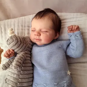 Newborn Babydolls Look Like Real Baby Reborn Dolls Rooted Hair Closed Eyes Soft Cloth Body Vinyl Limbs Sleepping Looks Cute Dolls Gift For Child 3+