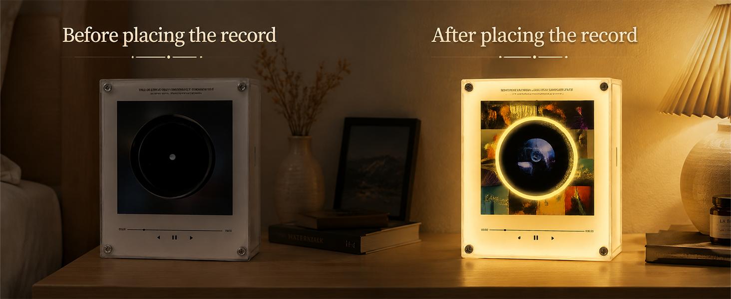 Celebrity Custom Rotating Tray Night Light - Magnetic Refrigerator Magnet, NFC Induction Automatic Singing Machine, Acrylic Creative Home Decor for Living Room, Unique Desktop Ornament