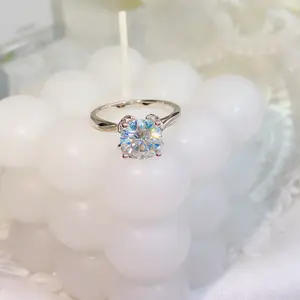 [AA09]-Elk S925 Sterling Silver Birthday Daily Ring（Full Moissanite）