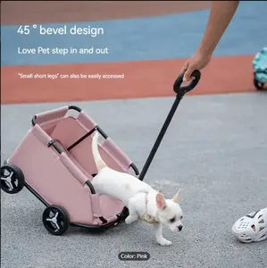 Small Pet Shopping Stroller Dog Cat Teddy Stroller Outside Car Travel Lightweight Folding Folding Pet Stroller