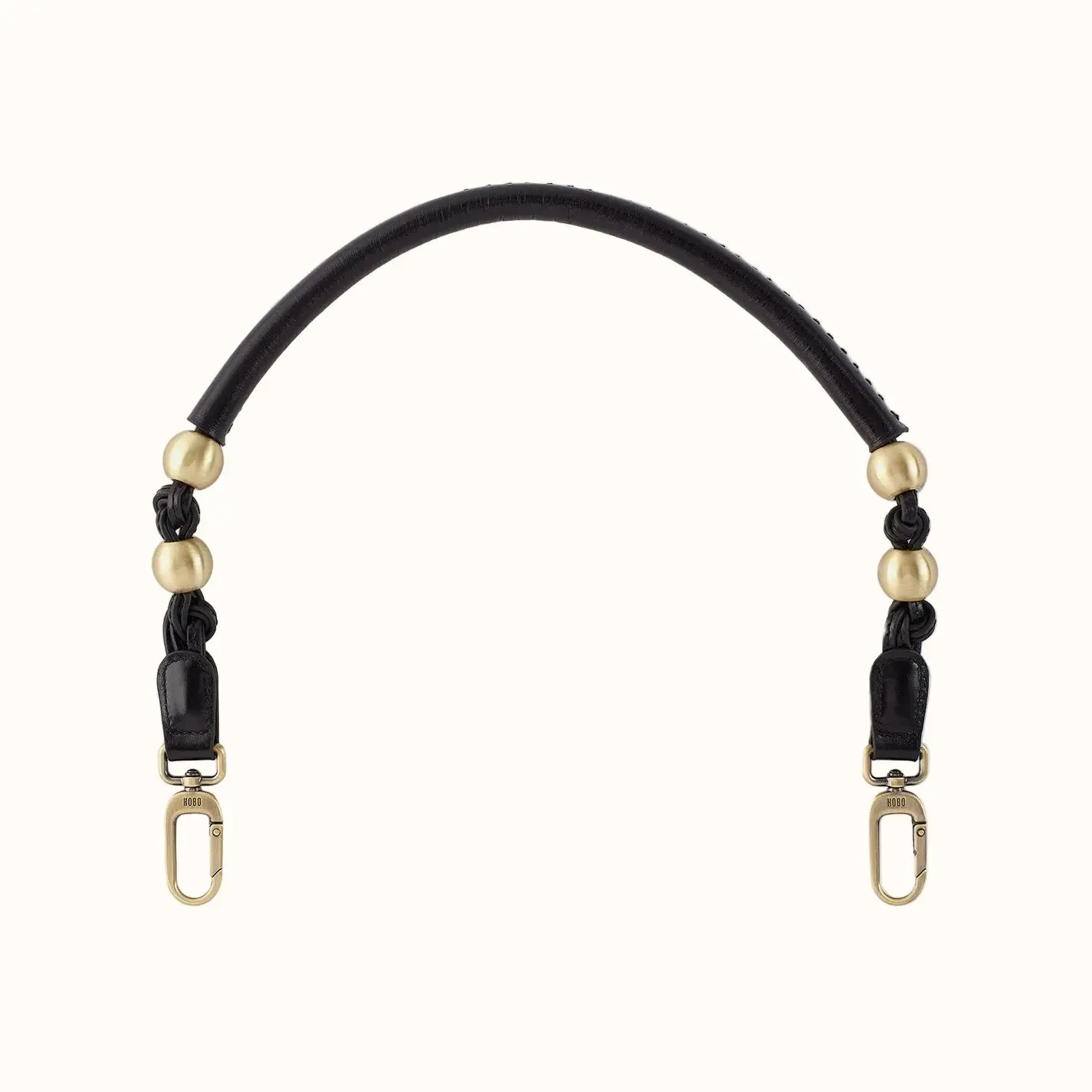 HOBO Polished Black Leather Tamborine Strap, Luggage & Bag Accessory, Crossbody Strap, Detachable Bag Straps