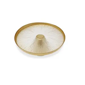 Classic Touch Footed Cake Plate Glass and Gold - Large