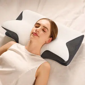 100%Memory Foam Neck Pillow, Breathable Design Neck Pillow, Comfortable & Supportive Neck Pillow, Sleep Pillow for Side & Back Sleepers