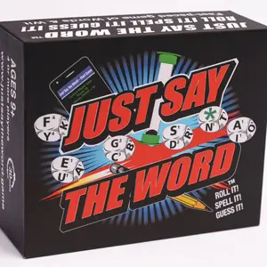 Just Say The Word - Fast-Paced Team Word Game for Family & Friends Ages 9+ with Custom Letter Dice Timer Scorecard & Companion App Perfect for Game Nights Parties