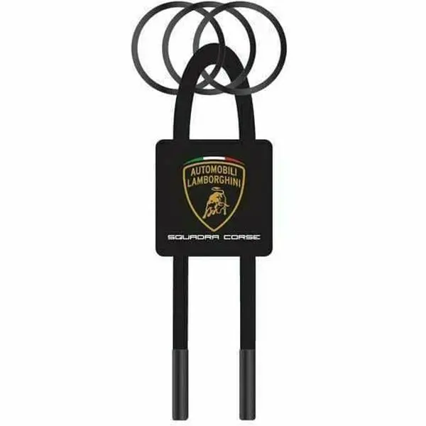 Automobili Lamborghini Rubber Keychain- Black