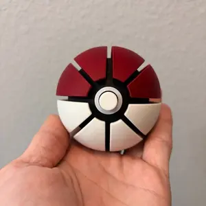 9 Click Fidget Pokeball Toy - Red and White Design for Stress Relief and Handheld Fun