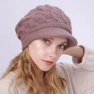 Fried Dough Twists Knit Hat Plush Thickened Warm Wool Hat Suitable for outdoor wind protection in autumn and winter