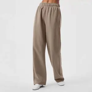 JH  Women's High Waist Wide Leg Joggers - Solid Black Drawstring Sweatpants. Buttery Soft Fabric for Casual Daily Wear & Loungewear