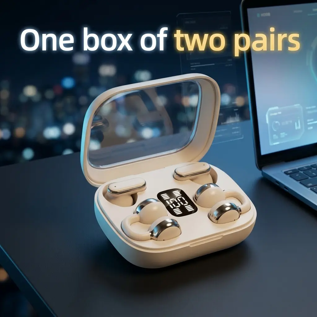 Fluffdrip Q10 2026 Wireless Earbuds (2 Pairs Clip-On), Portable Digital Gadget for Couples, Mini Invisible Sports Headset with Bluetooth Connection & Charging, Compatible with Android & iPhone#SummerWins #DealsForYouDays