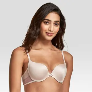 Maidenform Women's Push-Up Bra Plunge Satin Lace Wonderbra Sandshell 32A