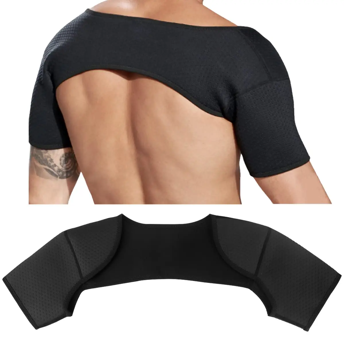 Breathable Double Shoulder Support Brace - Chronic Tendinitis Pain Relief Healthcare Gear for Sleeping, Outdoor Lifting (Size L)