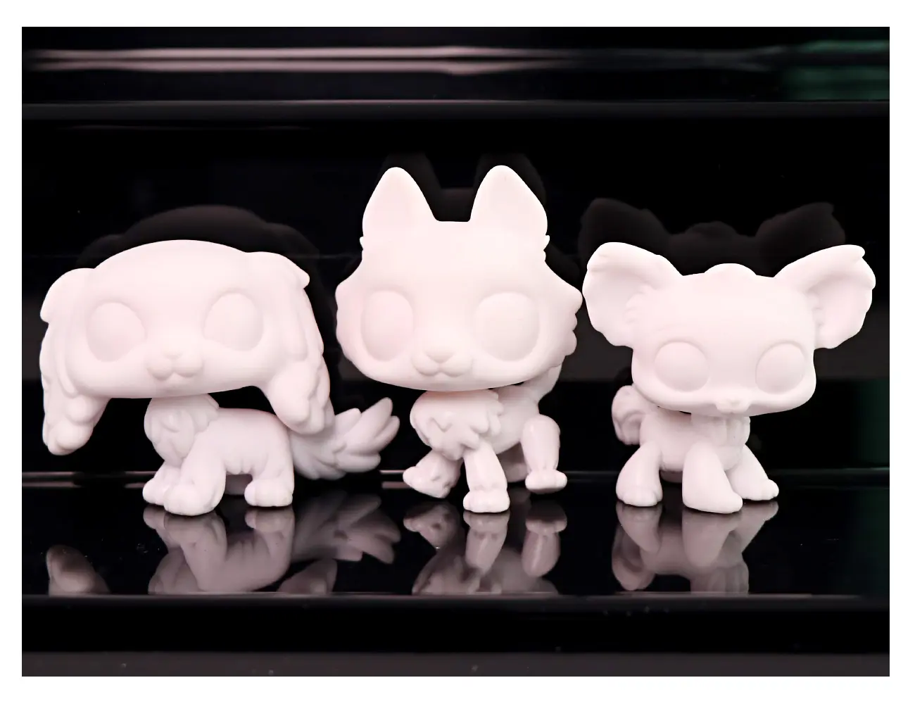 3-Pcs High-Quality Materials White Base Blank Paint Set - Plastic Model Base Animals Craft Tool, Children's 3-12 Years Art Supply, Best Gift for Birthdays
