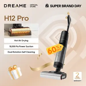 DREAME H12 PRO Series I Wet Dry Vacuum Cleaner, Smart Floor Cleaner Cordless Vacuum and Mop for Hard Floors, One-Step Edge to Edge Cleaning with Hot Air Drying Black