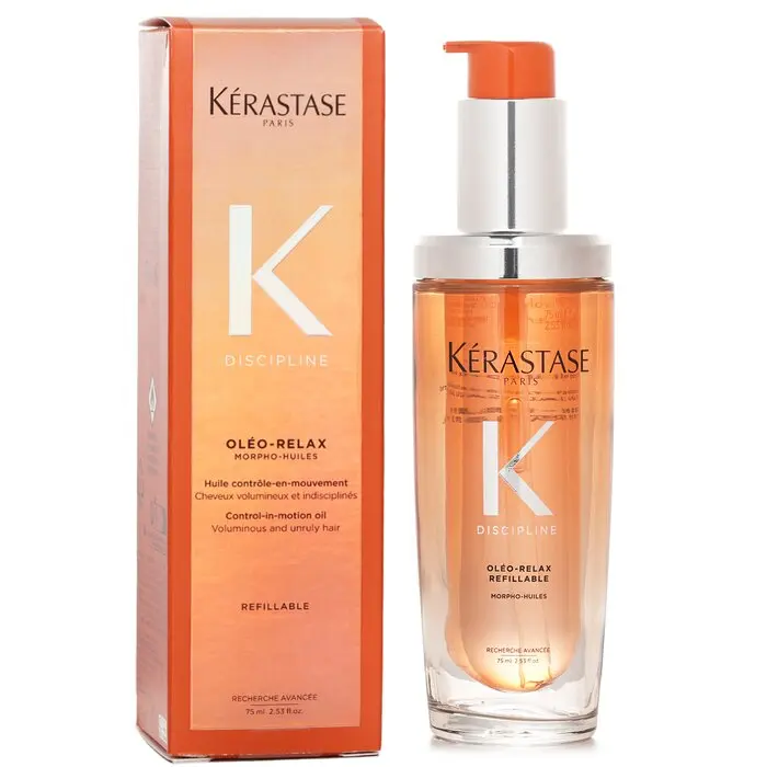 Kerastase Discipline Oleo Relax Control In Motion Hair Oil (75ml) - Haircare Treatment with Coconut, Moisturizes, Tames Frizz, Leaves Hair Smooth