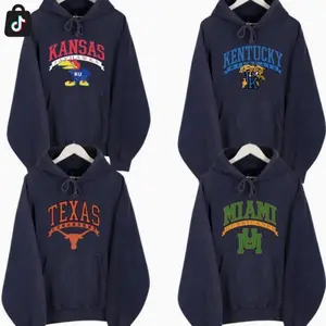 [SALE OFF 50%] Vintage College Basic Logo All Football Teams Hoodie Navy, Custom Your Team  PTB