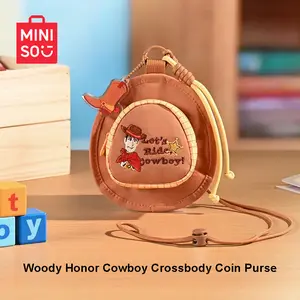 MINISO Pixar Toy Story 5 Woody Cowboy Crossbody Coin Purse, Portable Mini Pouch for Small Essentials. Cute Decorative Hanging Bag for Cards and Coins, Ideal Daily Accessory and Sweet Gift for Toy Story Collectors and Fans.